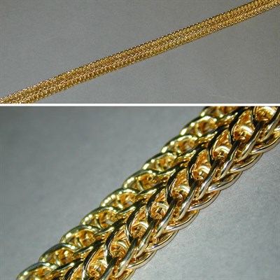 Lot 58 - Gold Necklace 14 kt. yellow gold, flat woven...