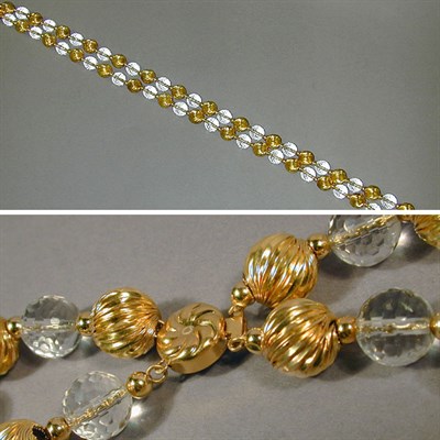 Lot 67 - Gold and Lead Crystal Bead Necklace The...