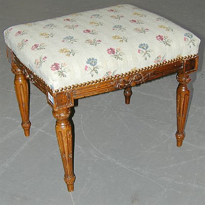 Lot 273 - Louis XVI Style Walnut Stool 19th Century The...