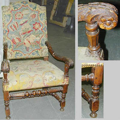 Lot 165 - Continental Baroque Style Walnut High-Back...