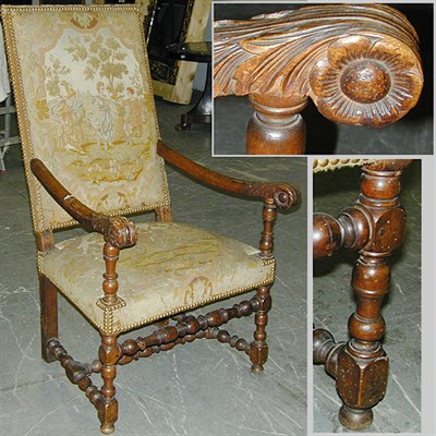 Lot 136 - Continental Baroque Style Walnut High Back...