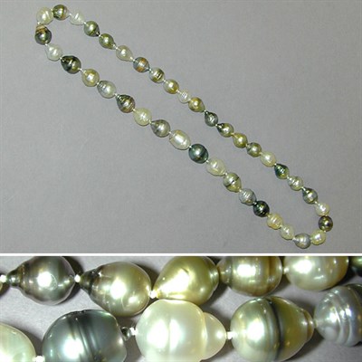 Lot 319 - Multicolored Baroque Cultured Pearl Necklace...