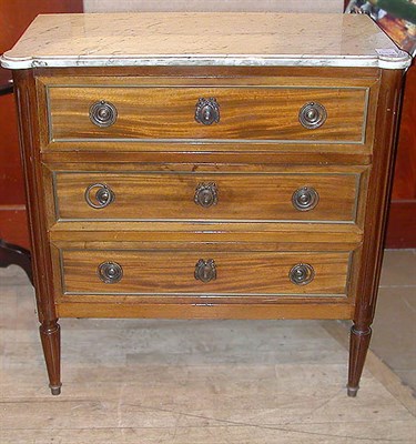Lot 527 - Louis XVI Style Marble Top Mahogany Commode
