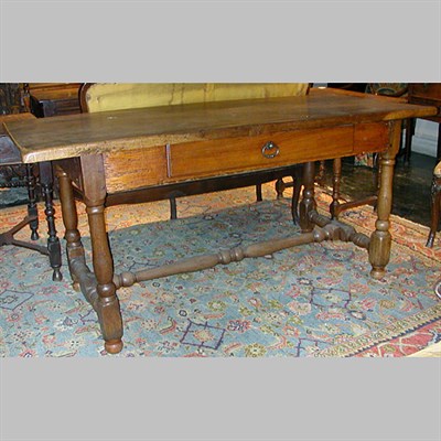 Lot 145 - Continental Baroque Walnut Refectory Table The...
