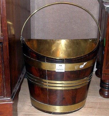 Lot 514 - George III Brass Bound Mahogany Bucket
