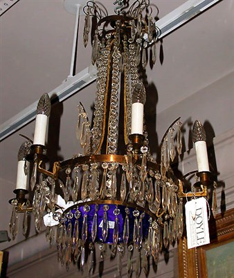 Lot 457 - Neoclassical Gilt-Metal and Glass Six-Light...