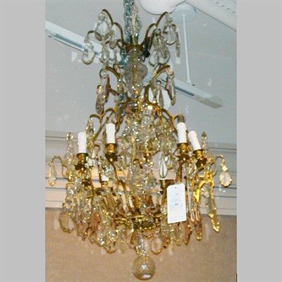 Lot 326 - Louis XV Style Gilt-Bronze and Cut Glass Eight-...