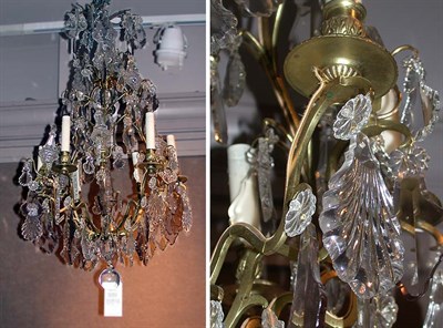Lot 323 - Louis XV Style Gilt-Metal and Cut Glass...