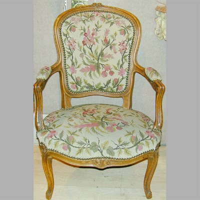 Lot 370 - Pair of Louis XV Needlepoint Upholstered...