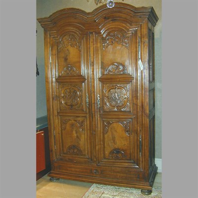 Lot 108 - Louis XIII Walnut Armoire The double-domed...