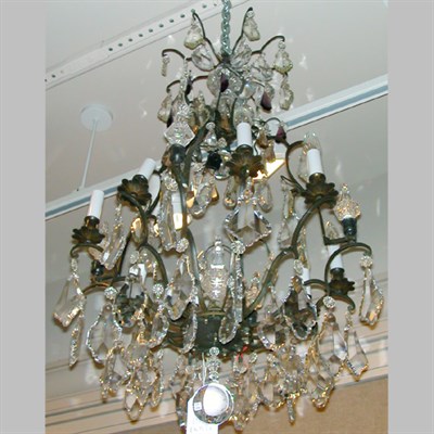 Lot 595 - Louis XV Style Patinated-Metal, Clear, Amber...