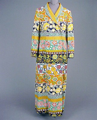 Lot 206 - Geoffrey Beene Floral Pattern Maxi Coat...