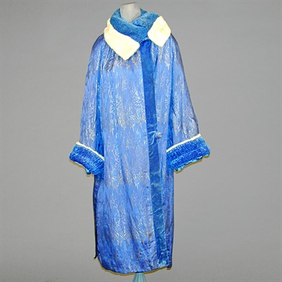 Lot 110 - Blue Lame Evening Coat French, 1920s Of gold...