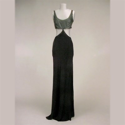 Lot 194 - Black Bikini Halter Evening Dress Attributed...