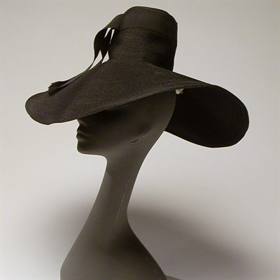 Lot 260 - Adrian Black Straw Picture Hat American, 1940s...
