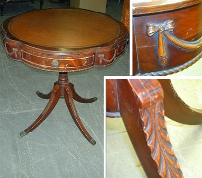 Lot 271 - Georgian Style Leather Inset Mahogany Drum Table
