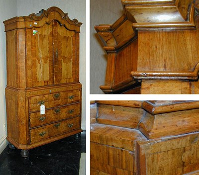Lot 107 - Continental Baroque Walnut Cabinet The molded...