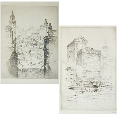 Lot 300 - Anton Schutz [VIEWS OF NEW YORK] Etchings,...