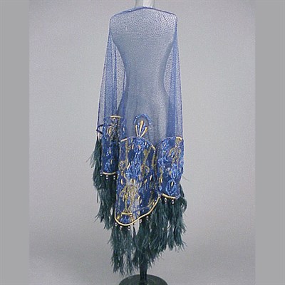 Lot 275 - Versace Sapphire Blue Jeweled and Feathered...
