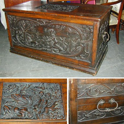Lot 343 - Continental Baroque Walnut Blanket Chest