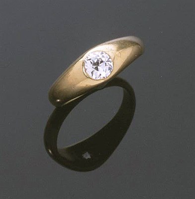 Lot 259 - Gentleman's Old Mine Diamond Ring 18 kt....