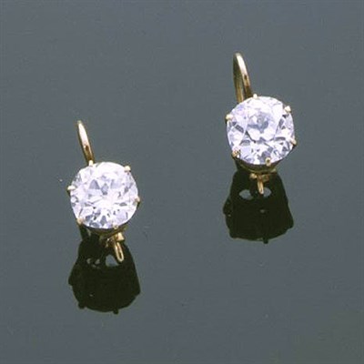 Lot 258 - Pair of Old Mine Diamond Earrings 18 kt....