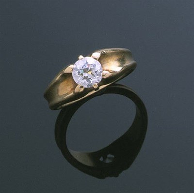 Lot 254 - Gentleman's Diamond Ring 14 kt. yellow gold,...