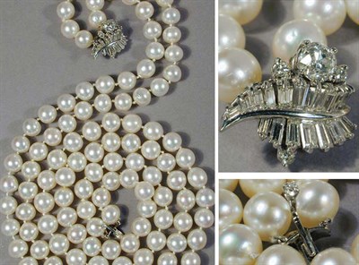 Lot 413 - Double Strand Cultured Pearl Necklace The...