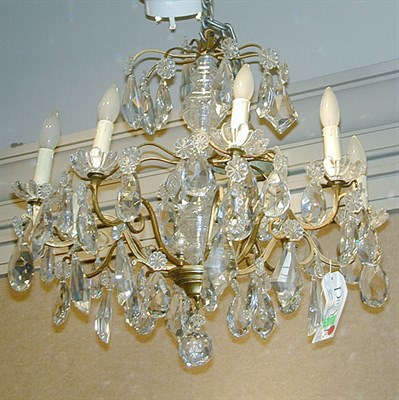 Lot 387 - Louis XV Style Gilt-Metal and Cut Glass...