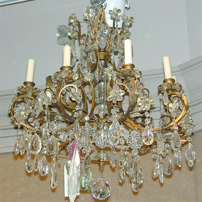 Lot 386 - Louis XV Style Wrought Metal and Cut Glass...
