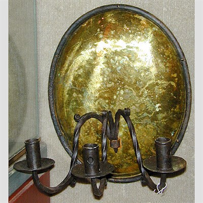 Lot 377 - Pair of Baroque Style Brass and Wrought Iron...