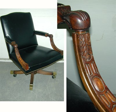 Lot 112 - Georgian Style Leather Upholstered Executive...