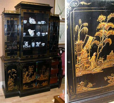 Lot 142 - Georgian Style Chinoiserie Decorated Black...