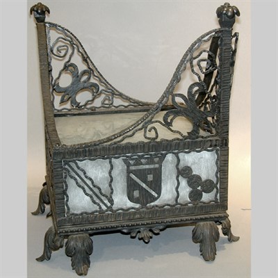 Lot 263 - Art Deco Wrought Metal and Glass Centerpiece
