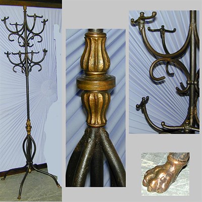 Lot 158 - Regency Style Gilt and Patinated Wrought Iron...