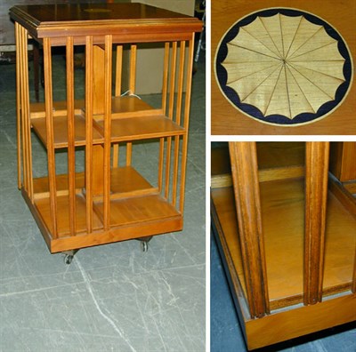 Lot 334 - Edwardian Style Inlaid Mahogany Revolving...