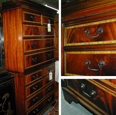 Lot 328 - Georgian Style Mahogany Chest on Chest