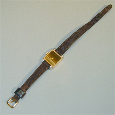 Lot 155 - Lady's Gold Wristwatch The leather band...
