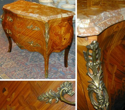 Lot 116 - Louis XV Style Marble Top Gilt-Metal Mounted...