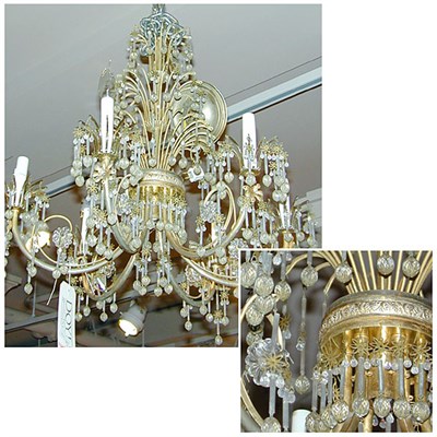 Lot 382 - Louis XV Style Brass and Colorless Glass...