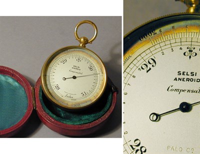 Lot 152 - Pocket Barometer The metal barometer in a...
