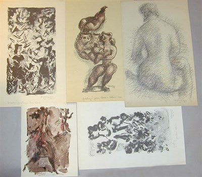 Lot 212 - Chaim Gross [SEATED NUDE]; [MOTHER AND CHILD];...