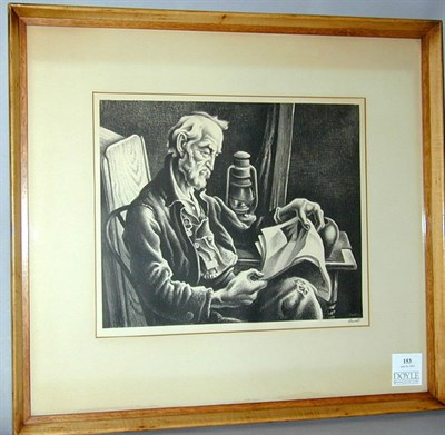 Lot 153 - Thomas Hart Benton OLD MAN READING (F. 28)...