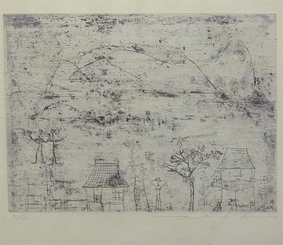 Lot 344 - Zao Wou-Ki LES MAISONNETTES (RIVIERE 70) Color...
