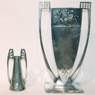 Lot 117 - Art Nouveau WMF Pewter Two-Handled Vase Of...