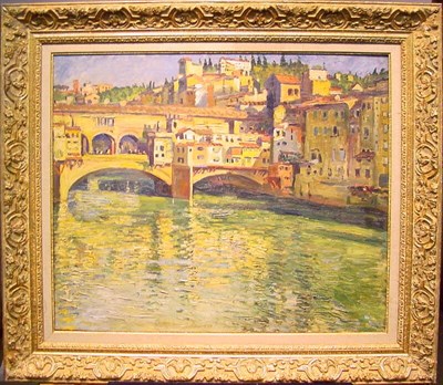 Lot 35 - Attributed to Max Kuehne ITALIAN TOWN VIEW...