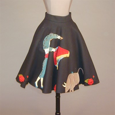 Lot 129 - Bullfight Theme Felt Circle Skirt American,...