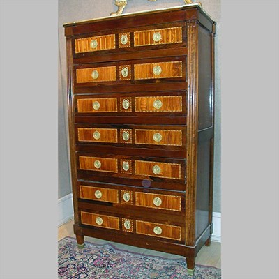 Lot 357 - Louis XVI Style Inlaid Rosewood and Mahogany...