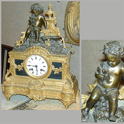Lot 412 - Louis XV Style Gilt and Patinated-Bronze...