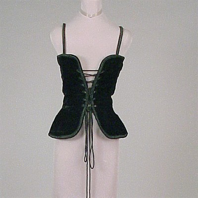 Lot 248 - Yves Saint Laurent Black Velvet Bustier With...